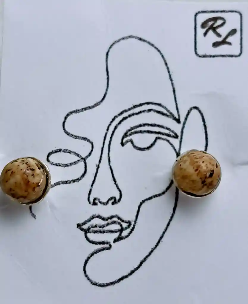 Aretes En Plata Y Ojo De Tigre (4mm)