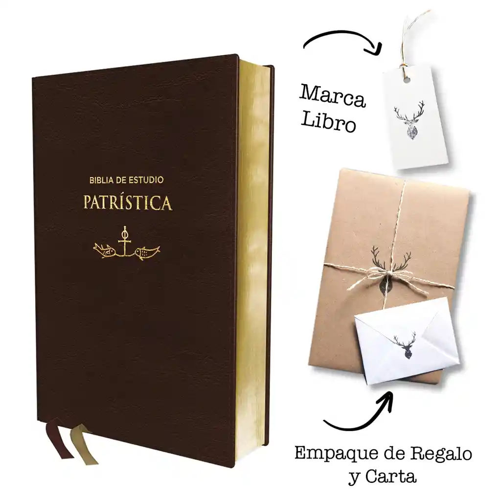 Biblia De Estudio Patrística Rvr – Piel Café
