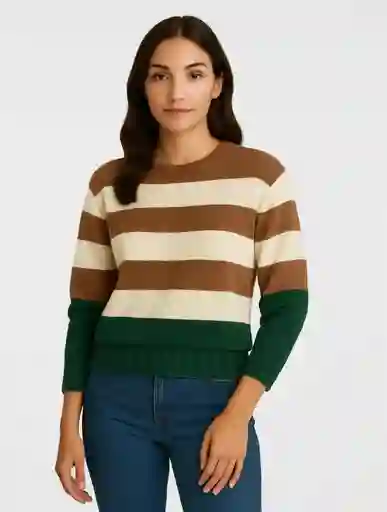 Suéter Para Mujer Cuello Redondo - The Linear Cocoa U