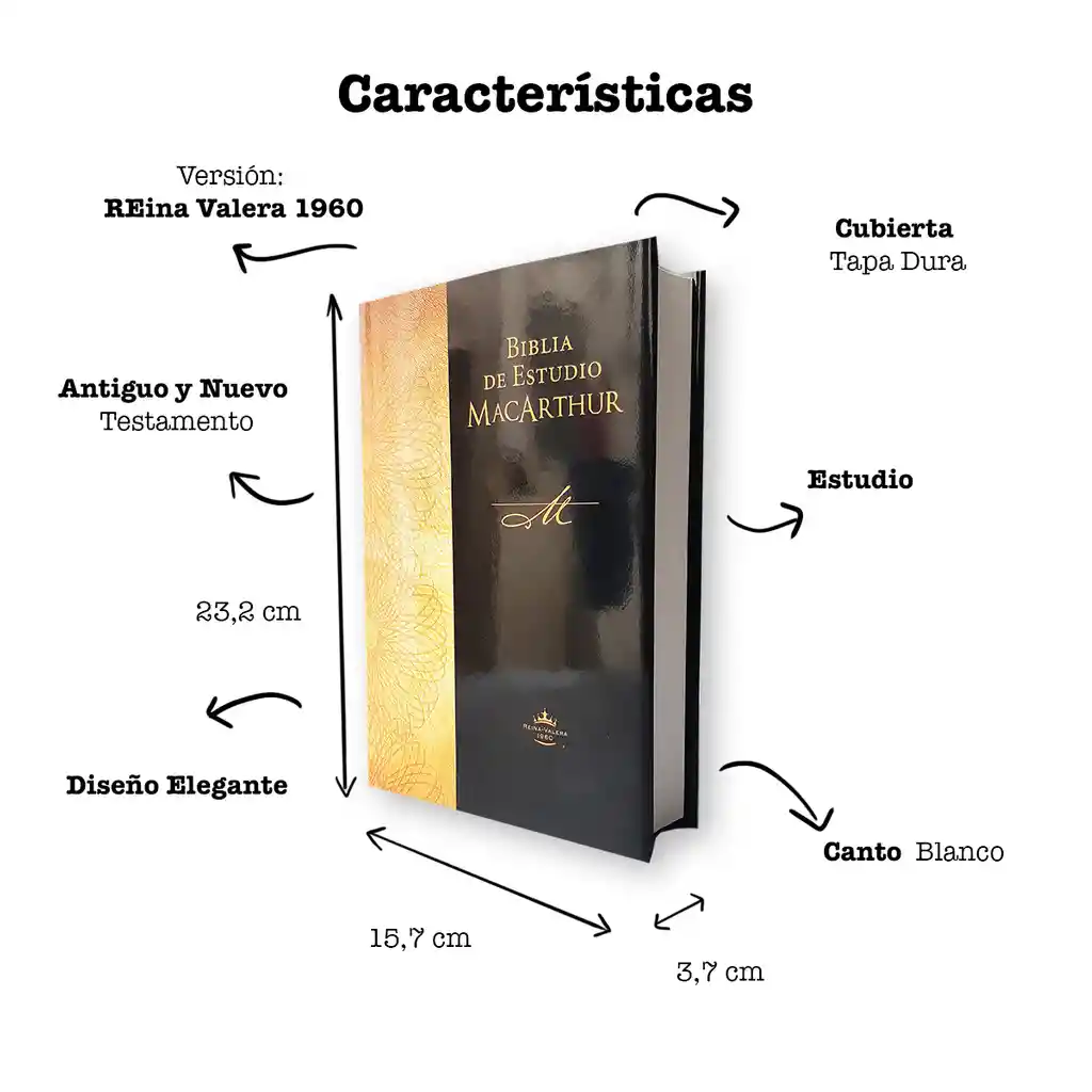 Biblia De Estudio Macarthur Reina Valera 1960 Tapa Dura