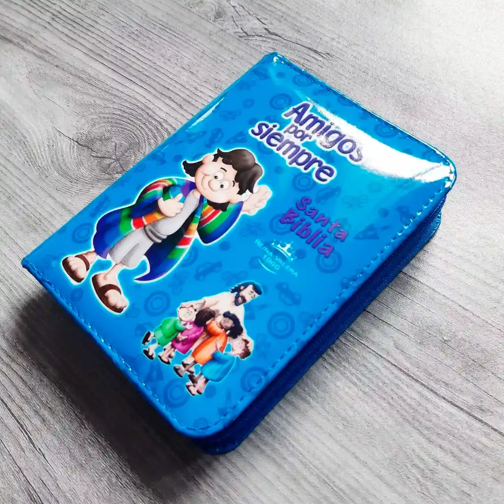 Biblia Amigos Por Siempre Cremallera Azul Rvr 1960 -niños