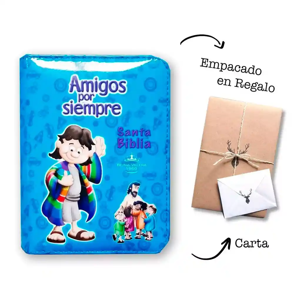 Biblia Amigos Por Siempre Cremallera Azul Rvr 1960 -niños