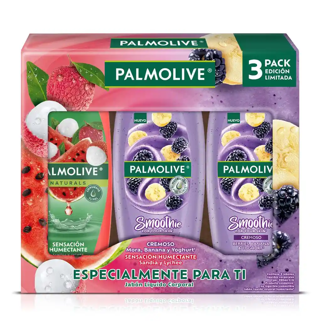 Palmolive Set De Jabón Líquido Corporal 3 Unidades / 390 Ml