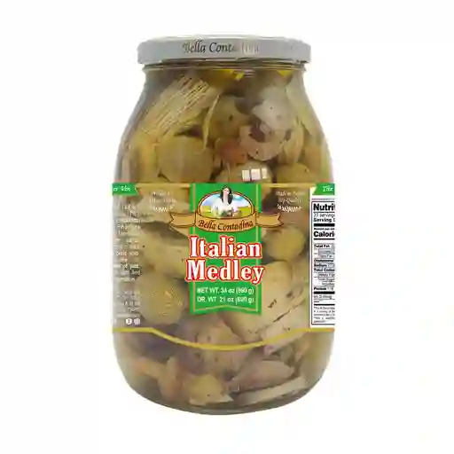 Bella Contadina Capricciosa Italiana Aceitunas Y Verduras Aliñadas En Aceite 600 G