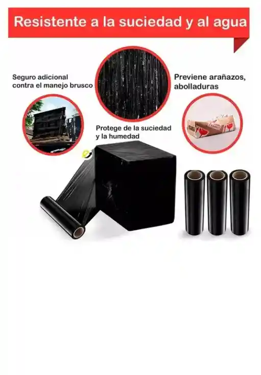 Vinipel Negro 300 Mtrs X 50cm Ancho Stretch