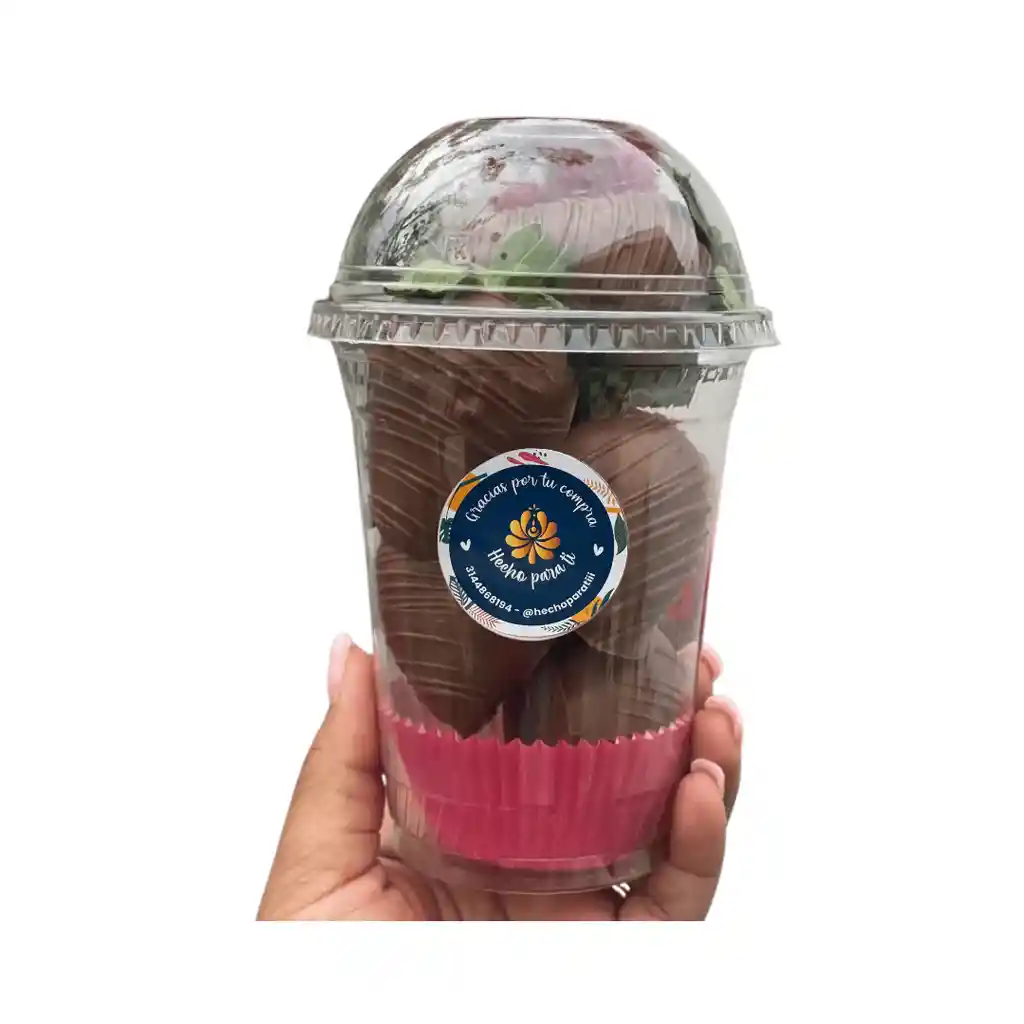 Vaso De Fresas Con Chocolate X5
