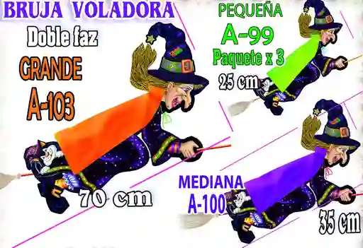Hallo Bruja Voladora Grande 70 Cm Ref:a103