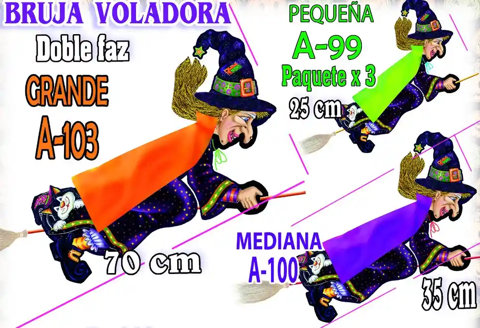 Hallo Bruja Voladora Grande 70 Cm Ref:a103