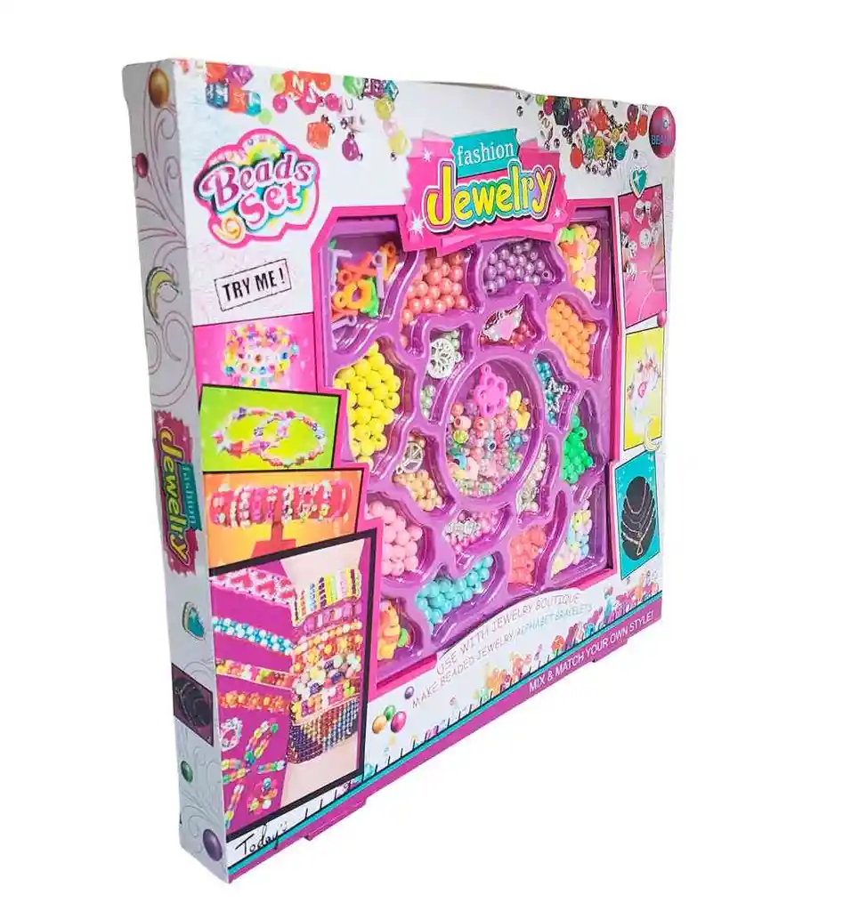 Set Kit Para Hacer Pulseras Collares Anillos Fashion Niñas