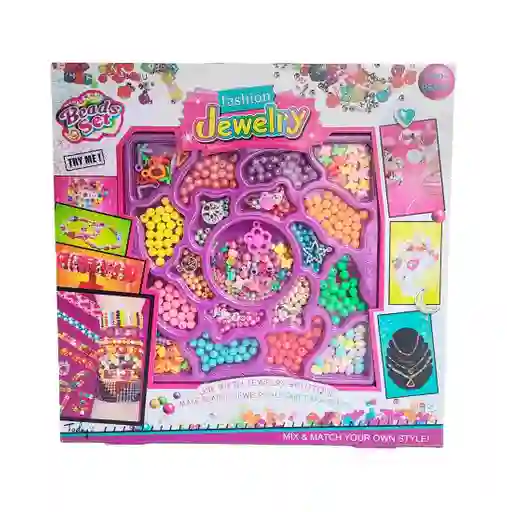 Set Kit Para Hacer Pulseras Collares Anillos Fashion Niñas