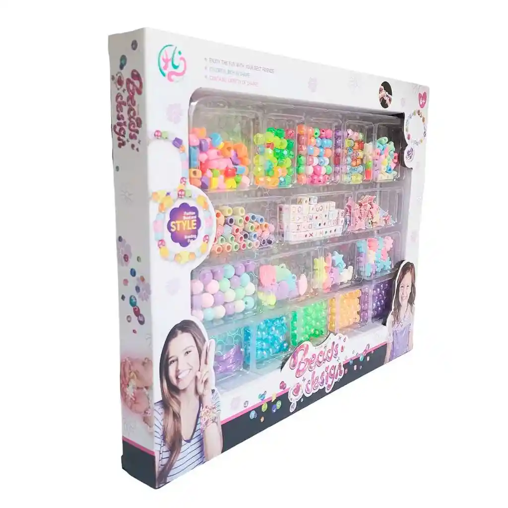 Set Kit Para Hacer Pulseras Collares Anillos Multicolor Niña