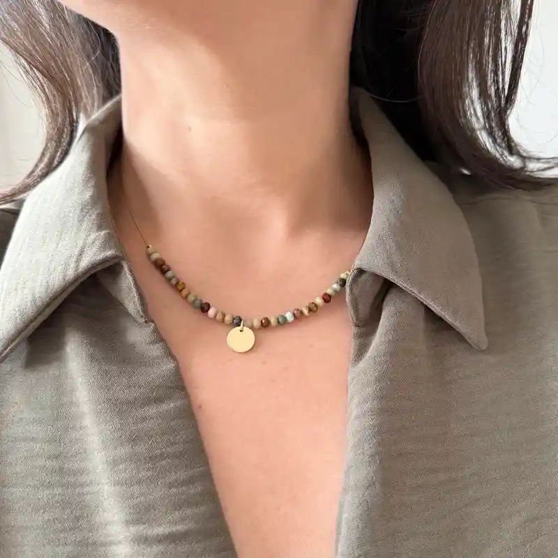 Collar Mix Piedras Agata Multicolor