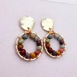 Aretes Lirio Agatas Mix Tierra