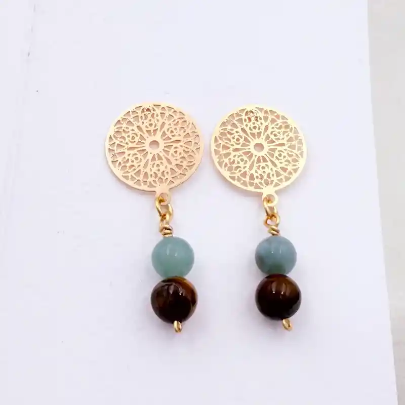 Aretes Mandala Con Piedras