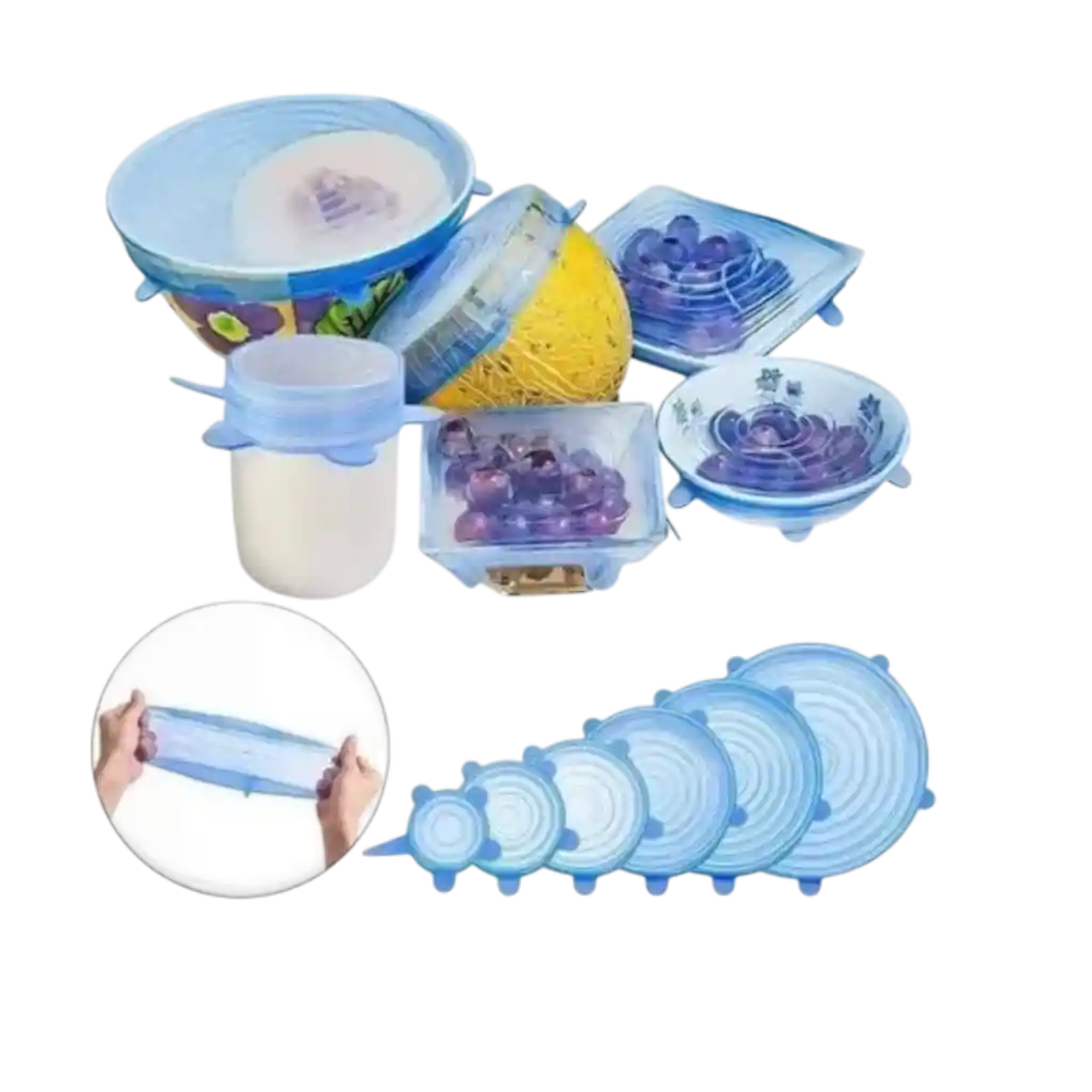 Tapas De Silicona X6 Para Comida O Recipientes