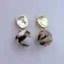 Aretes Dorados Con Cerámica