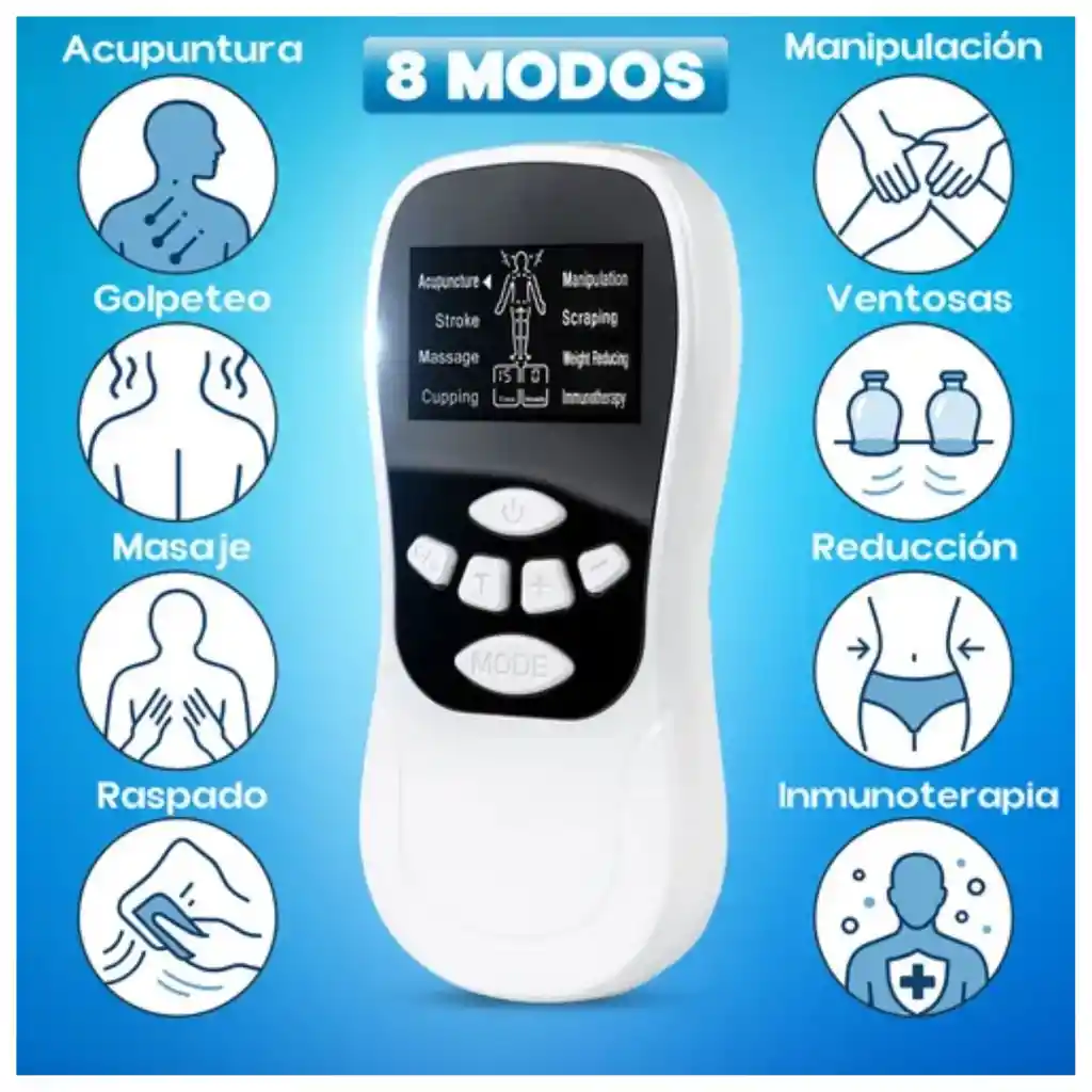 	 Gimnasia Pasiva Portátil Con Estimulador Muscular Y 2 Electrodos