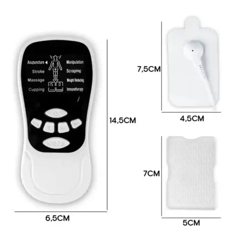 	 Gimnasia Pasiva Portátil Con Estimulador Muscular Y 2 Electrodos