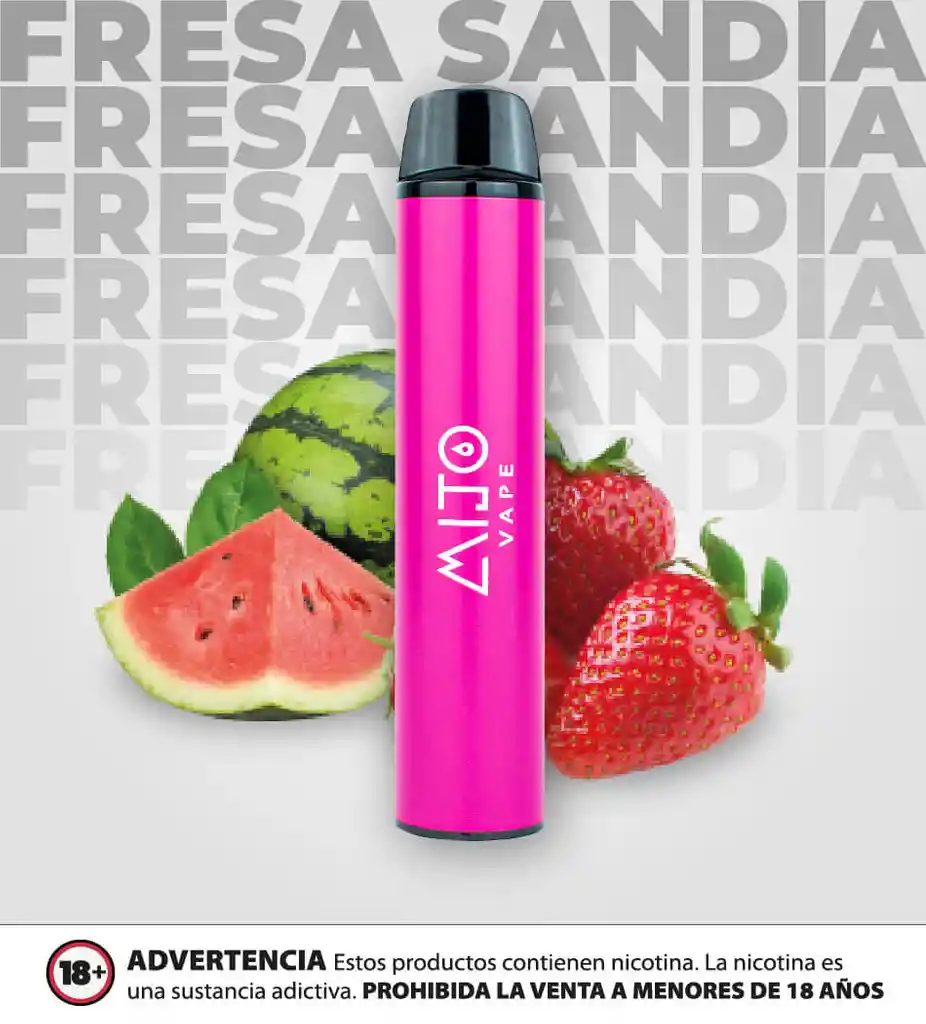 Mijo Vape Fresa Sandia 3000 Puffs 50mg Nic.