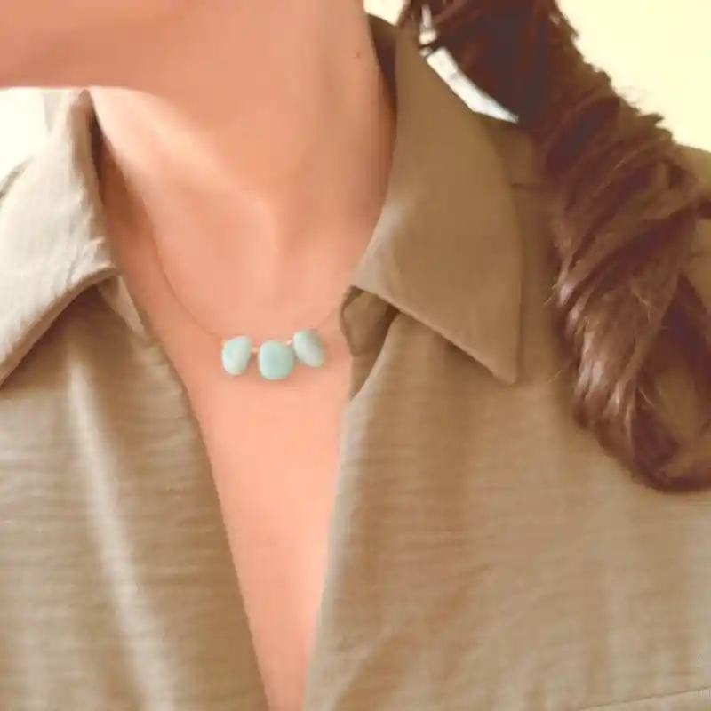 Collar Gotas De Amazonita