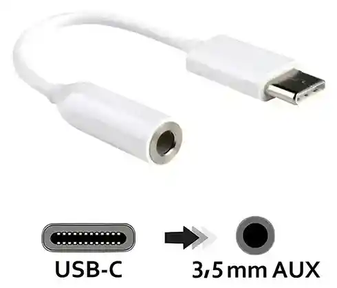 Adaptador De Audio Usb-c A Jack De 3.5 Mm Para Auriculares.