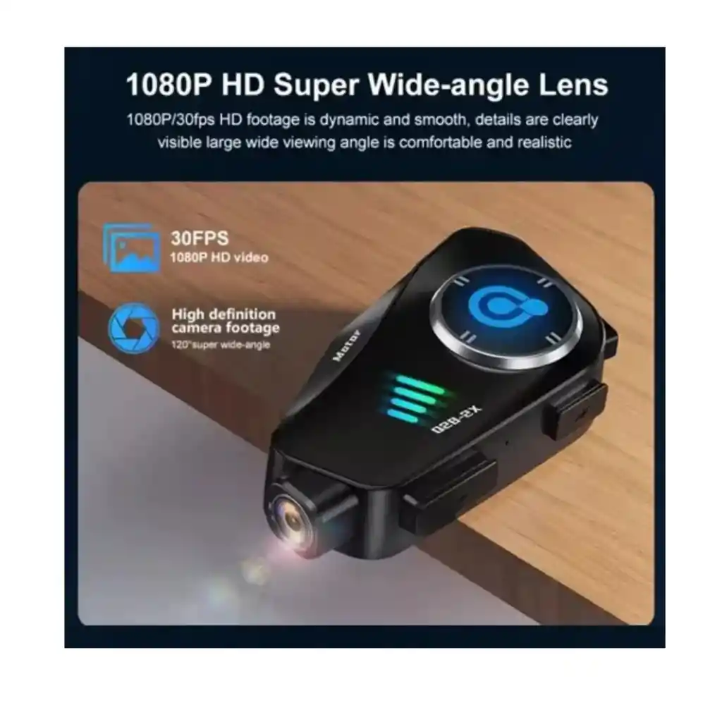 Intercomunicador Casco Moto Zerog Q28-2x Bt 5.0 Cámara 1080p