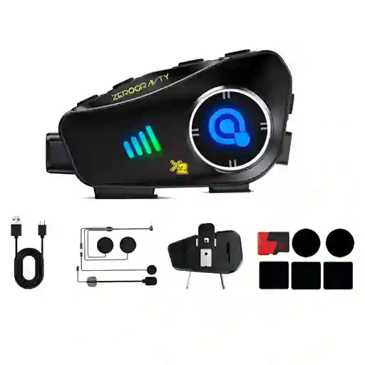 Intercomunicador Casco Moto Zerog Q28-2x Bt 5.0 Cámara 1080p