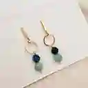 Aretes Verde Agua Con Piedras