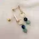Aretes Verde Agua Con Piedras