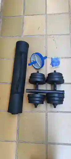 Kit De Entreno En Casa, Colchoneta, Rueda, Pesas 20 Kilos