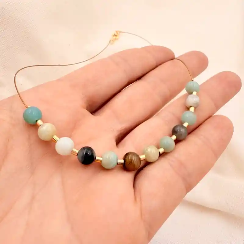 Collar Piedras Amazonita Naturales