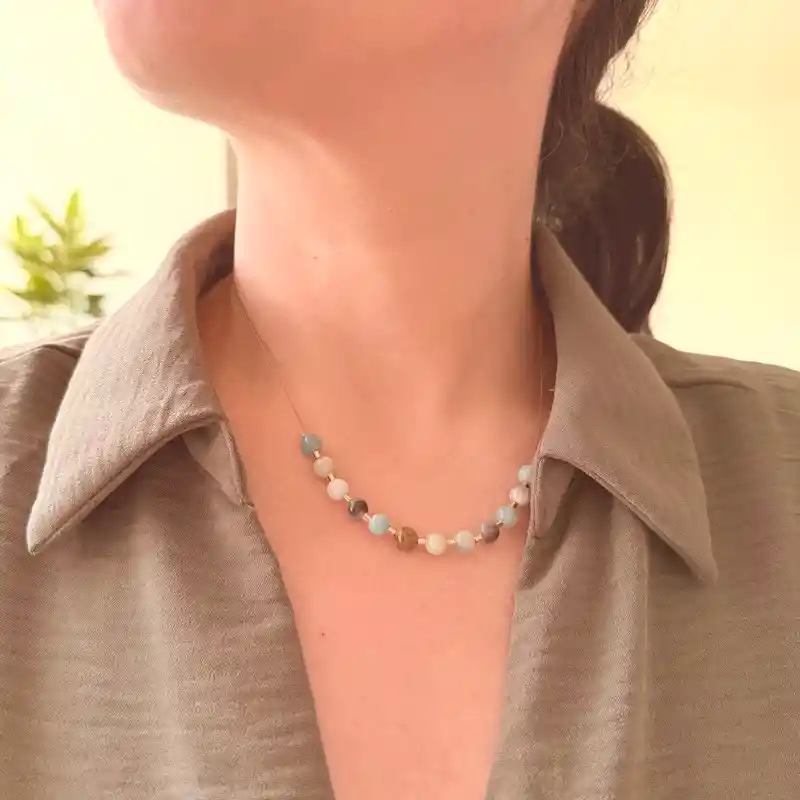 Collar Piedras Amazonita Naturales