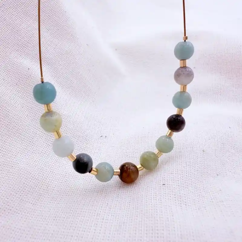Collar Piedras Amazonita Naturales