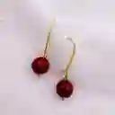 Aretes Gota De Jaspe Rojo