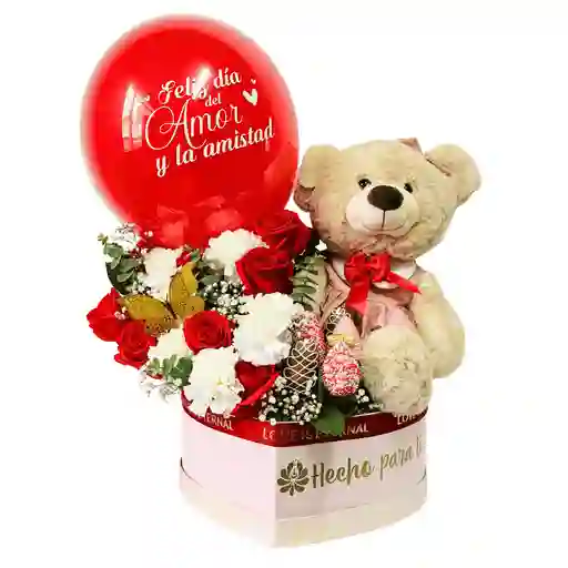 Box Osito Floral Amor Y Amistad