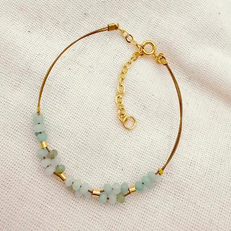 Pulsera Trenza De Piedras Amazonita