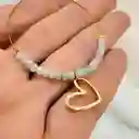 Pulsera Corazón Y Piedras Amazonita