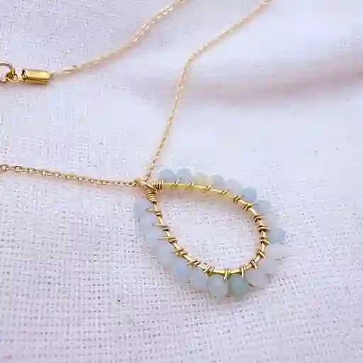 Collar Gota Verde Agua