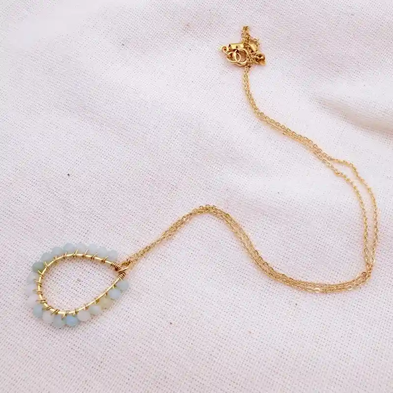 Collar Gota Verde Agua