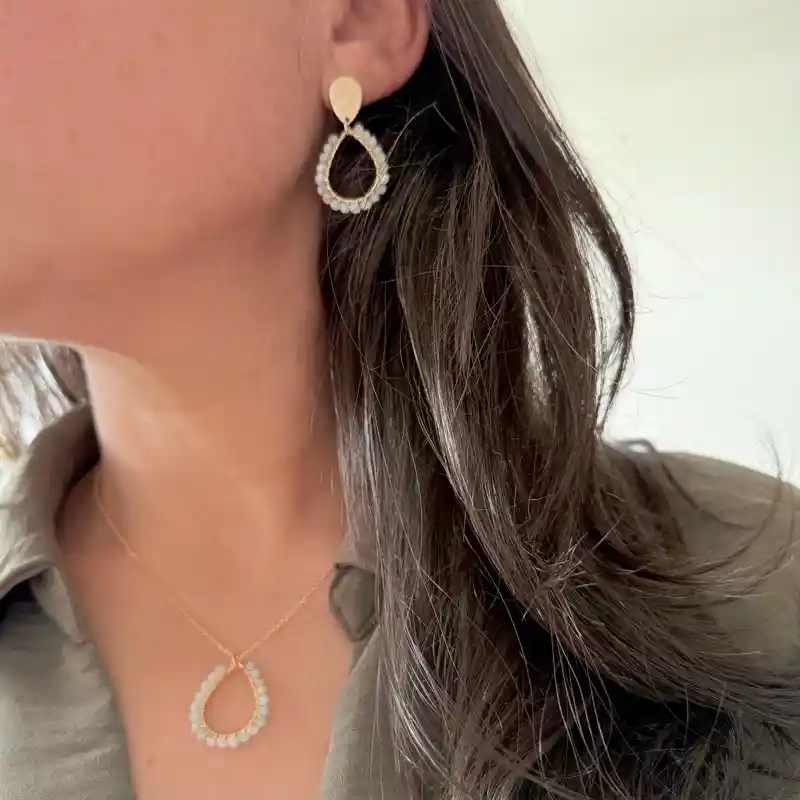 Aretes Gota Verde Agua