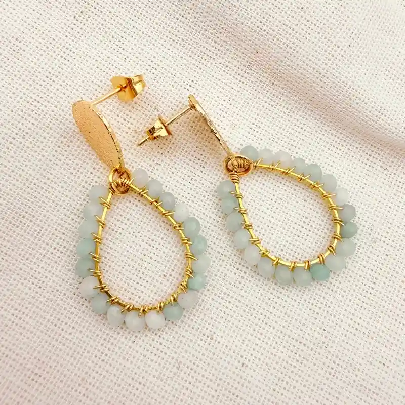 Aretes Gota Verde Agua