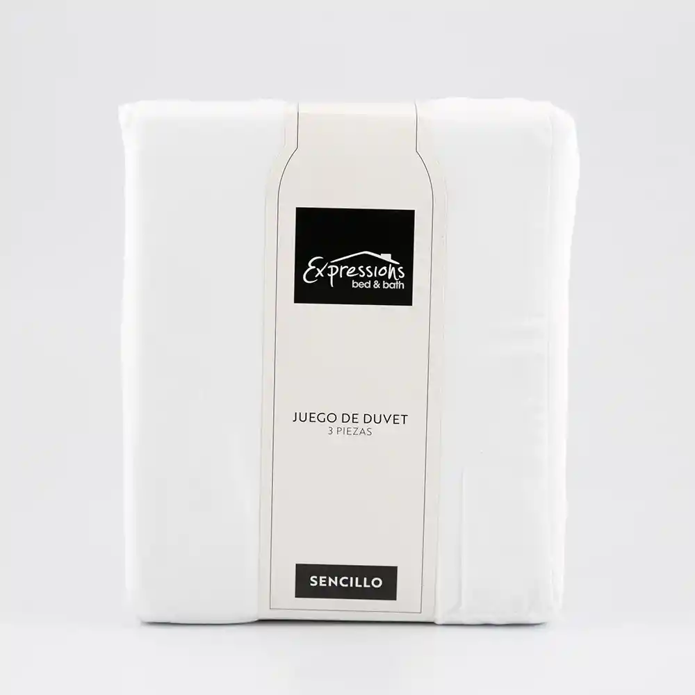 Juego De Duvet Expressions Sencillo 190x120cm Blanco 100% Poliester