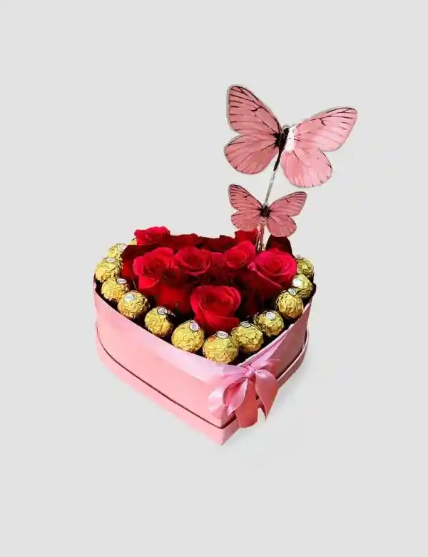 Caja De Rosas Y Chcolates