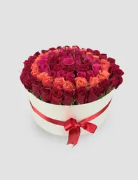 Caja Redonda De Rosas Mix