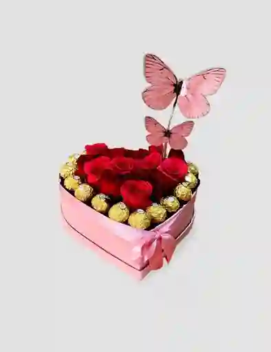 Caja De Rosas Y Chocolates