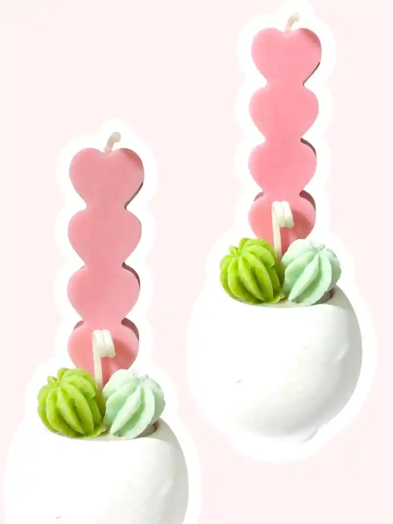 Matera De Cactus Y Corazon - Regalo De Cumpleaños - Regalos De Amor Y Amistad			