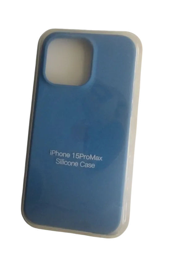 Forro Silicone Case Iphone 15 Pro Max Azul Acero