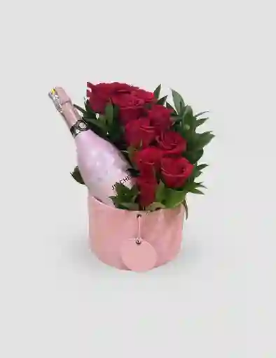 Caja Circular De Rosas En Cascada Con Jp Mini