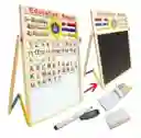 Tablero Didactico 2 En1 Doble Cara Fichas Magneticas.
