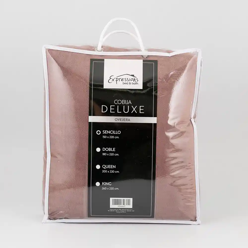 Cobija Expressions Flannel-sherpa Sencillo 150x220cm Rose Poliester